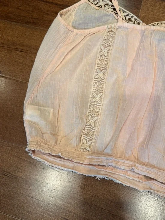 AMERICAN EAGLE Pale Pink Lace-Trim Camisole - Picture 7 of 11